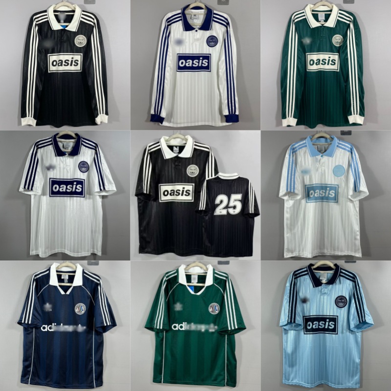 Oasis Band 30th Anniversary Short-Sleeve and Long-Sleeve Jackets, Casual Soccer Uniforms, Suitable for Men and Women, High-Quality Jerseys with Numbers