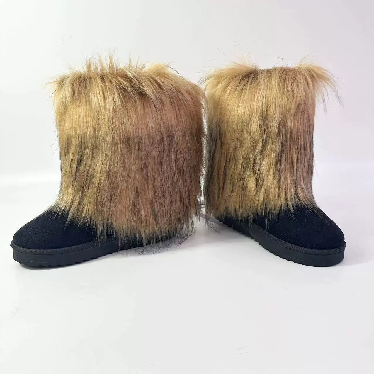 2024新款毛毛靴子冬季女款涩谷辣妹毛茸茸棉靴中筒y2k毛绒雪地靴