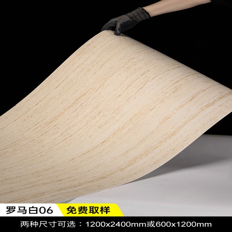 Plato de travertino de piedra blanda Tapones romanos Porcelana blanda Piedra de imitación suave Decoración de pared exterior Fabricante de baldosas de cerámica flexibles ultrafinas