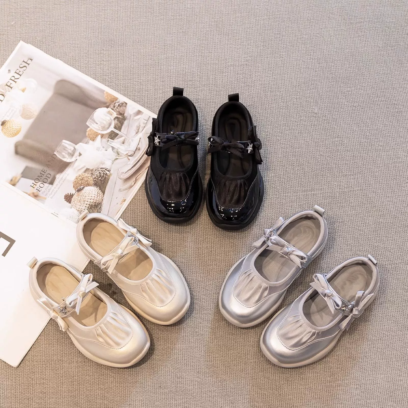 Детский осенне-летний костюм маленькой принцессы, детальная серебристая подкладка, мягкая подошва