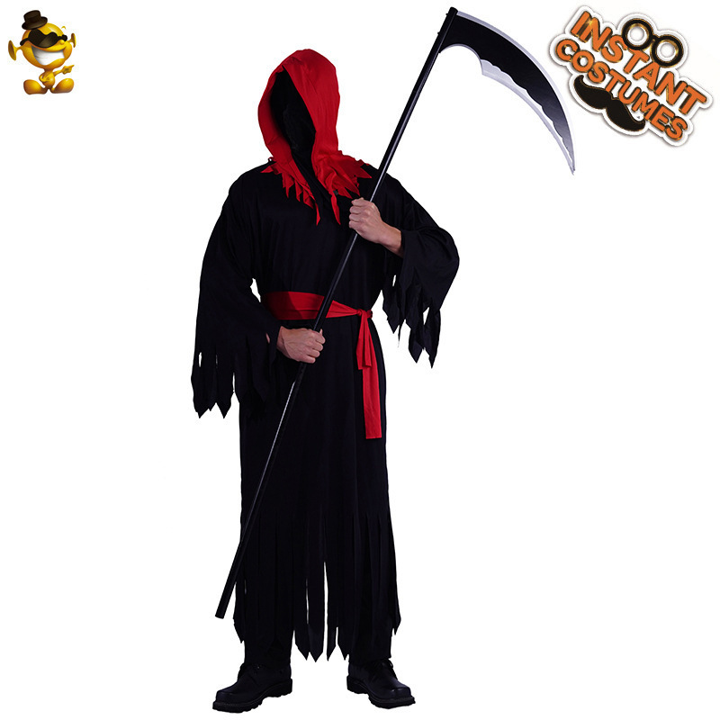Halloween Party Costume Cosplay Black Hooded Robe Stage Performance Outfit Dance Performance Costume