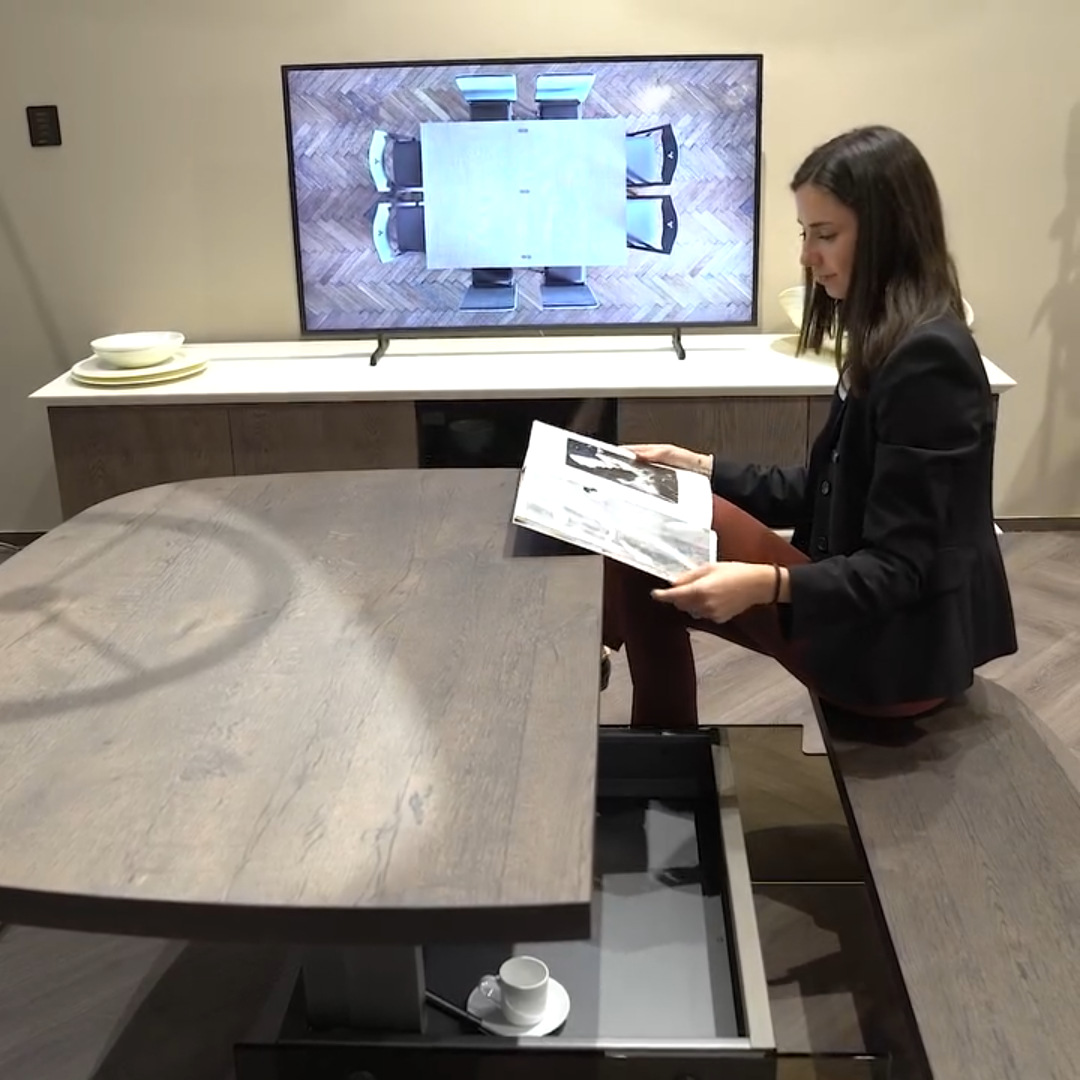 Mesa de centro elevadora de madera maciza, apartamento pequeño, sala de estar, hogar, mesa pequeña multifuncional 2024, nueva creatividad minimalista moderna