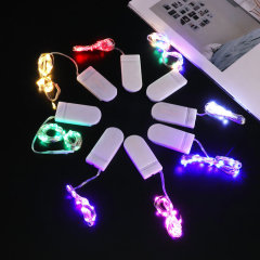 クロスボーダーLEDライトストリング銅線ライトボタン電池ボックス銅線クリスマスカラーライト屋外ガーデン装飾イルミネーションストリング