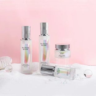 New skin care products glass bottle 100ml water lotion bottle essence cream bottle high-grade magic color stripe cosmetic packaging material