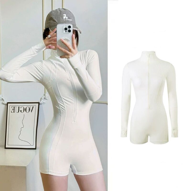 女性用サーフィン水着、長袖ボクサーパンツ、プロ仕様の日焼け止めUPF50+女性用ワンピース速乾ウェットスーツ、クラゲスーツ|undefined