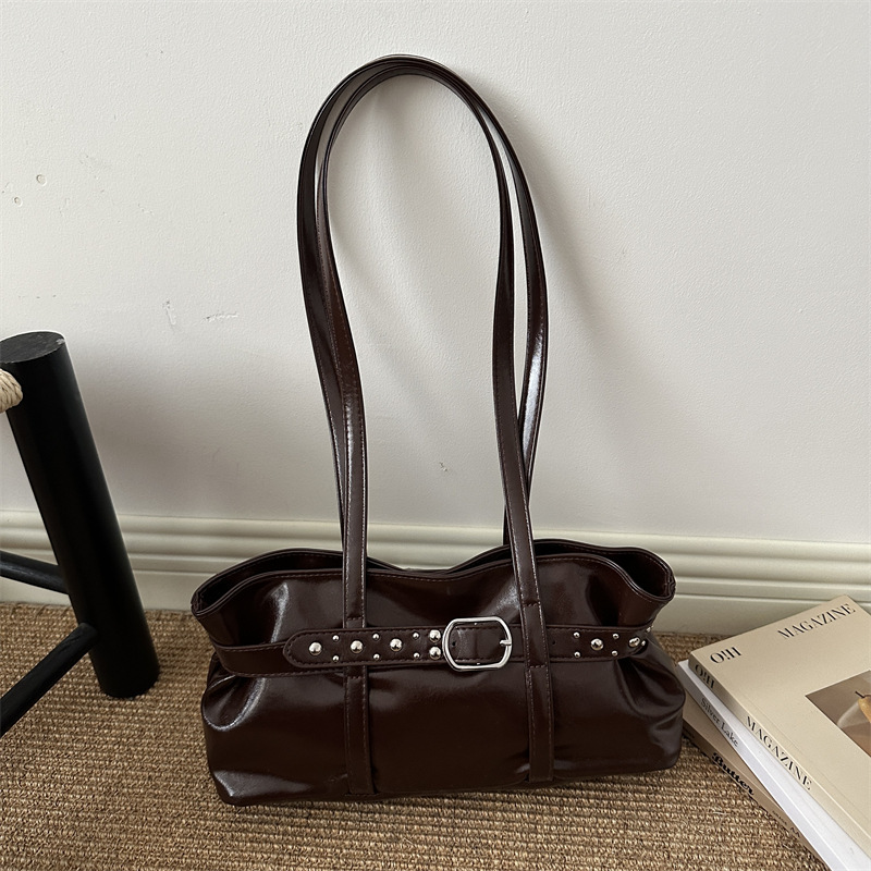 Stylish Belt Buckle Underarm Bag for Women 2026 New Korean Version Elegant Large Capacity Casual Shoulder Handbag Trendy Women's Bag Stylish Belt Buckle Underarm Bag for Women 2026 New Korean Version Elegant Large Capacity Casual Shoulder Handbag Trendy Women's Bag