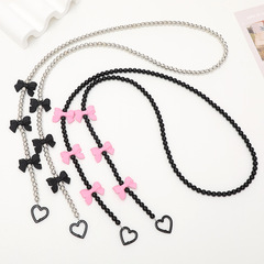 Yi Lian's new beaded bow crossbody chain mobile phone lanyard pendant bag chain mobile phone chain for women