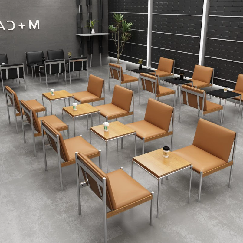 Ресторан интернет-знаменитостей, магазин чая с молоком, столы и стулья из нержавеющей стали, зона переговоров, столы и стулья для отдыха, комбинация столов и стульев для кафе в индустриальном стиле