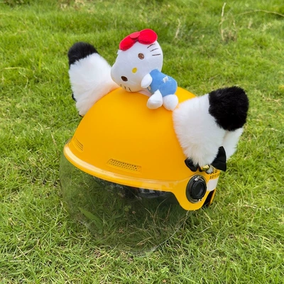 Helmet ear personalized decoration motorcycle decoration electric vehicle doll cute bell ear ski delivery detachable