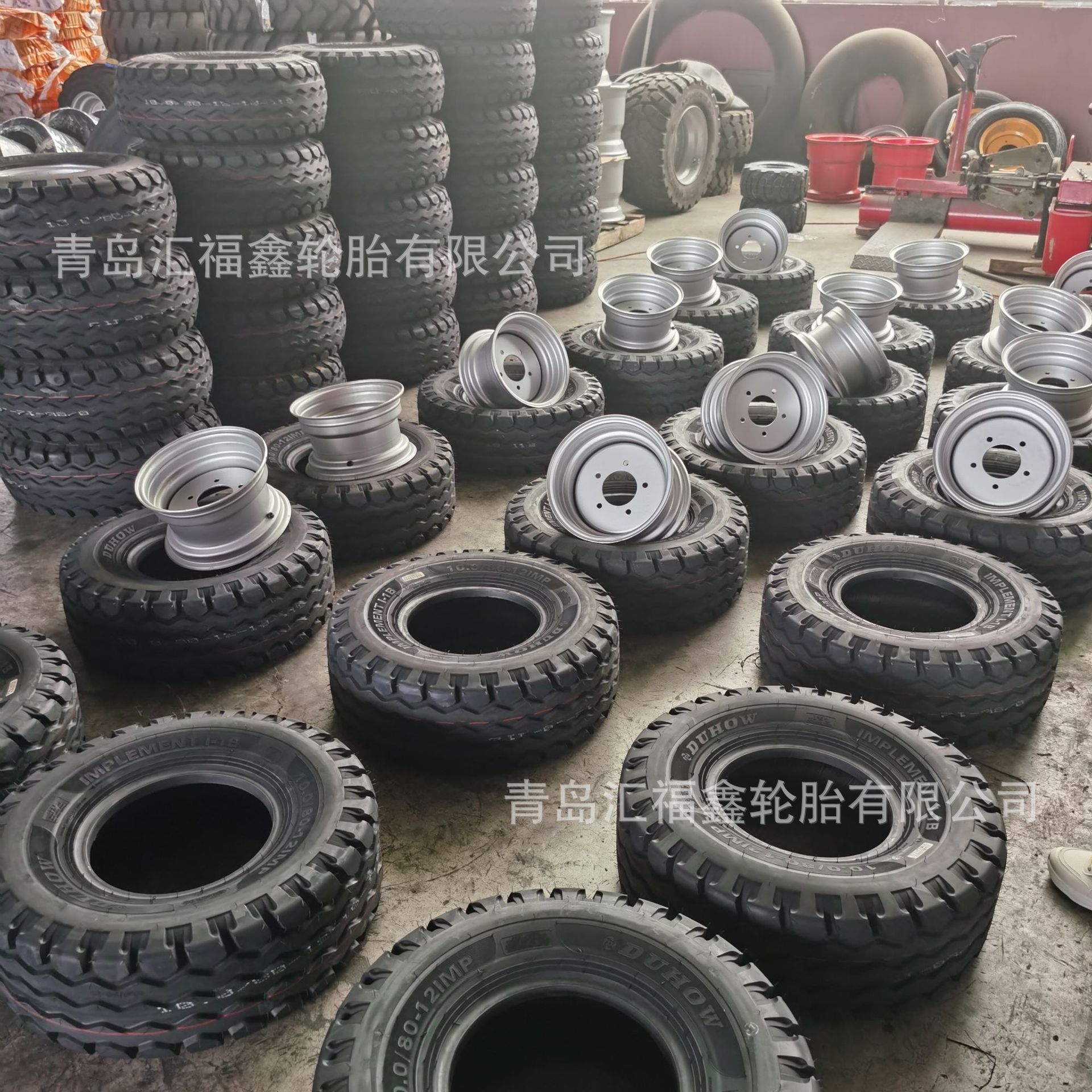 配套农用轮胎10.0/80-12搂草机联合收割机前轮 翻转犁轮胎配钢圈