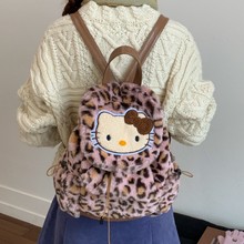 秋冬高颜值可爱少女豹纹卡通猫咪迷你双肩包2025新款轻便百搭背包