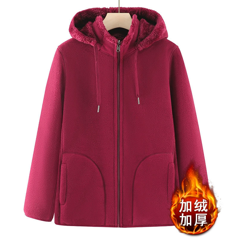 Новая мама осень-зима кашемировое пальто плюс бархат утолщение новый средний и пожилой бархатный свитер бабушки зимний топ