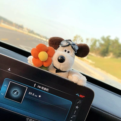 Car ornaments, Cute Dog Rearview Mirror Ornament - get-the-orange-blossom-flying-mirror-dog-lying-down-screen-ornament