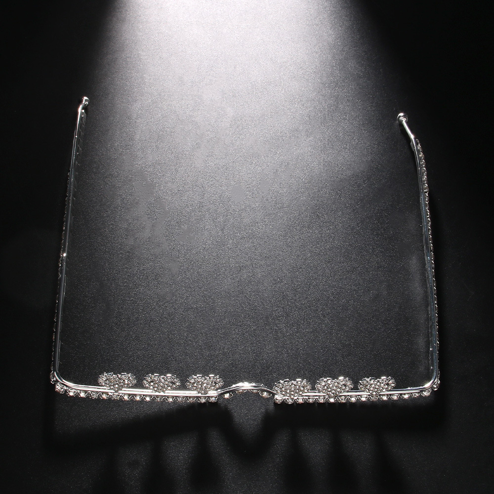 Transfronterizo nuevo rhinestone gafas Marco de moda europea y americana vestido de lujo bola amor cara joyería personalizada Accesorios