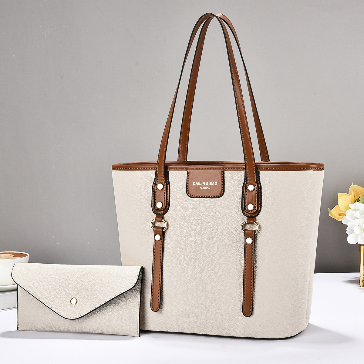 Bolsa de dos piezas para niños, bolso de moda retrógrada, bolso de mochila casual de gran capacidad, bolso de hombro universal, Totebag