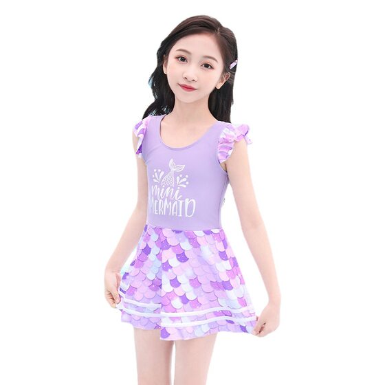 Children's Swimwear Girl's One-piece 2023 New Style Small and Medium-sized Children's Baby Princess Style Cute Swimwear Student Swimwear