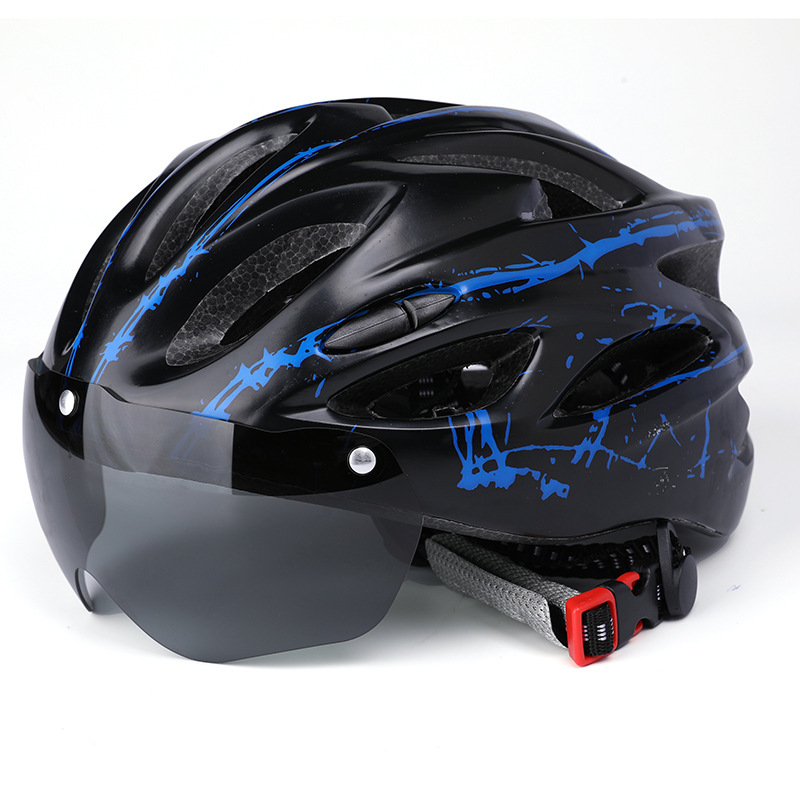 Casco de ciclismo integrado formado para hombre y mujer casco de bicicleta de carretera de montaña equipo de ciclismo tipo magnetismo espejo de viento casco
