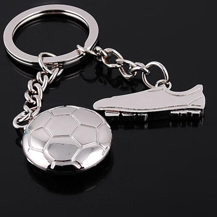 Creative Football Keychain Hanging Metal Car Keychain Fans Souvenir Football Small Gifts Wholesale