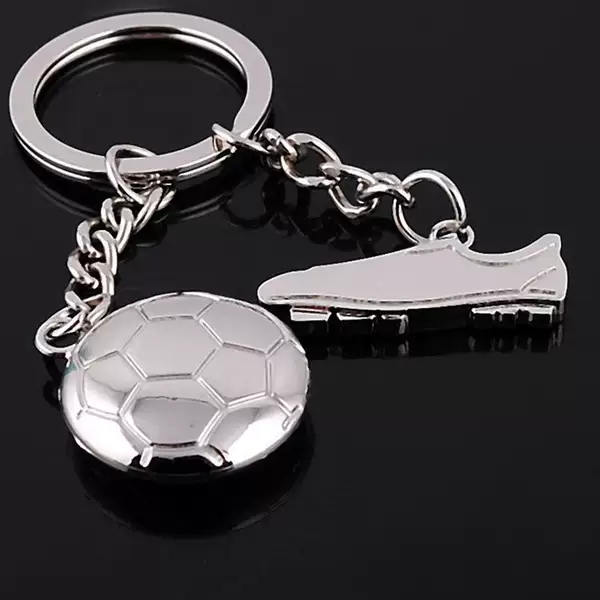 Creative Football Keychain Hanging Metal Car Keychain Fans Souvenir Football Small Gifts Wholesale