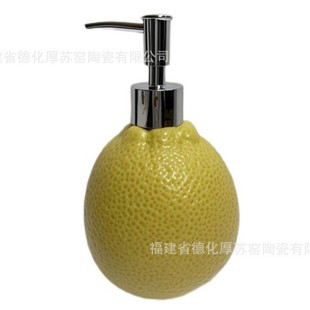 Customized Fruit Lemon Ceramic Shower Gel Bottle Foreign Trade Export Cartoon Kidsren's Hand Sanitizer Soap Dispenser Sub-Bottle