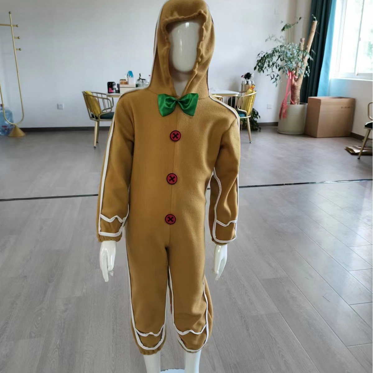 Nuevo hombre de pan de jengibre de Navidad traje de Halloween para niños cráneo Caballero hombre de pan de jengibre Cosplay mono