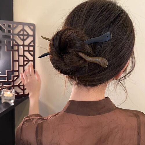 Simple antique style ~ sandalwood hairpin for women, high-end hairpin, elegant hairpin,  new cheongsam accessories