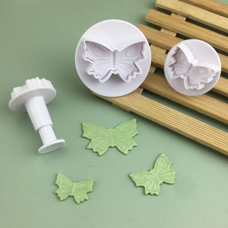 3PCS маленькая бабочка с сахарным цветком