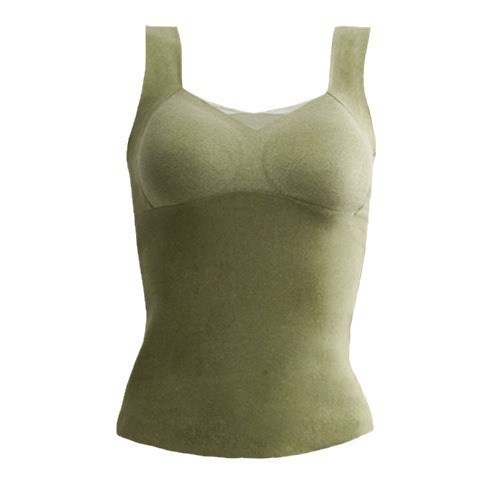 Women's winter down-filled insulated vest for innerwear, fixed cup one-piece, lined and thickened base layer, plus-size new underwear