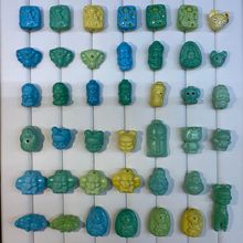 高瓷蓝菜籽绿菱镁矿仿绿松石吊坠宝宝无相佛DIY配饰配件手链项链