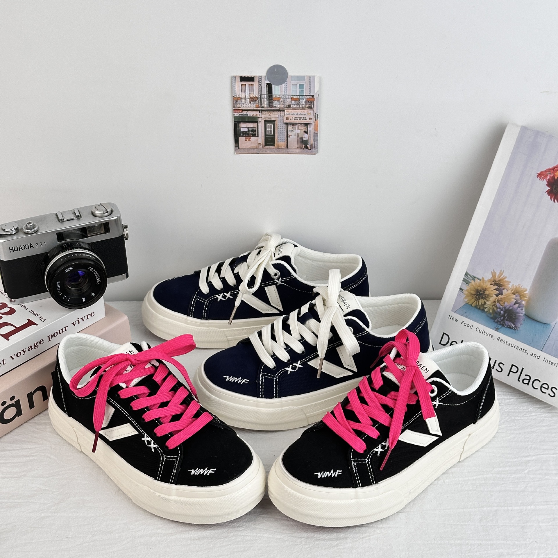 6668 Zapatos de moda de nicho, diseño de cordones de pato mandarín, zapatos de lona retro de todo fósforo, zapatos de moda callejera para hombres y mujeres de todo fósforo, zapatillas de deporte