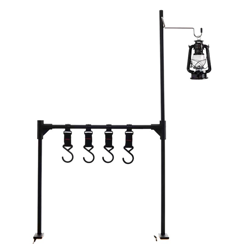 Acampar al aire libre de almacenamiento de escritorio de aleación de aluminio picnic barbacoa vajilla multiusos estante de mesa de camping estante de la lámpara