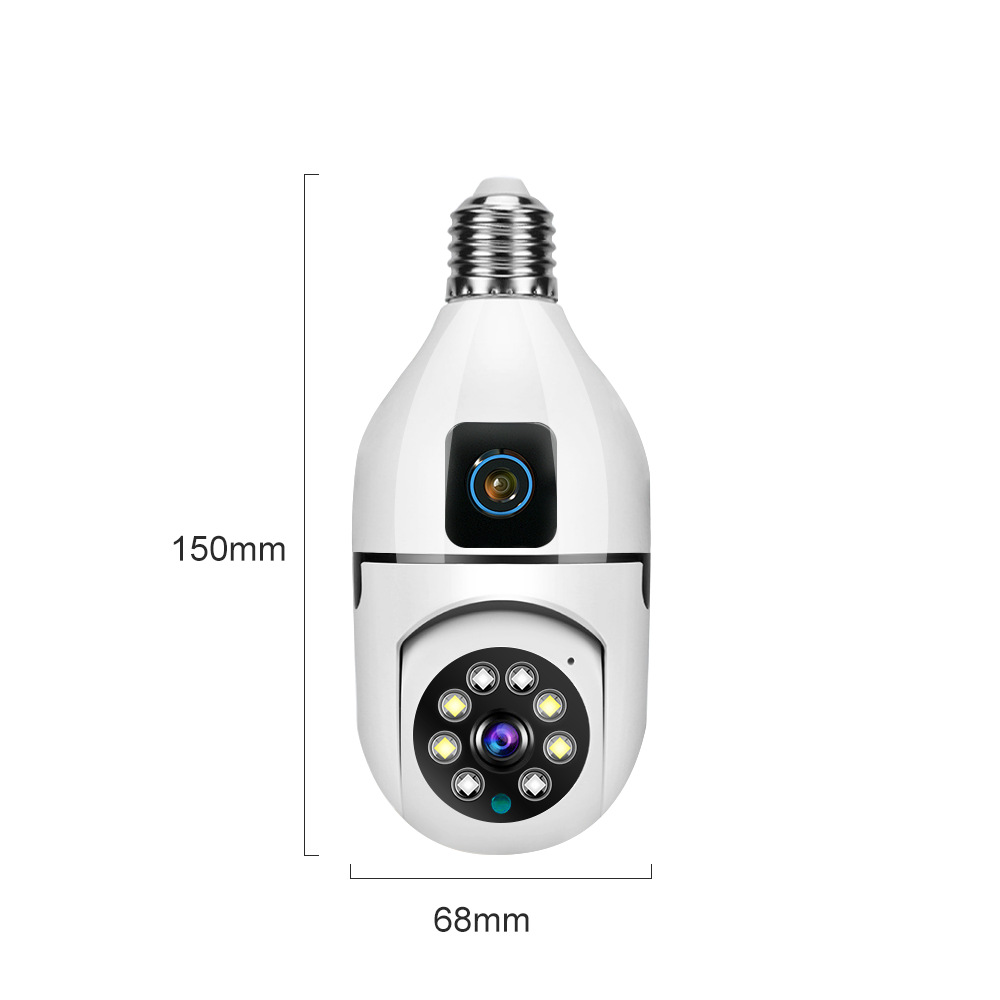 V380pro双目无线灯泡摄像头WIFI全景云台家用室内灯头