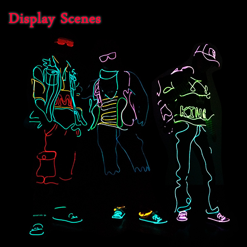 El luz luminosa luz fría luz fluorescente etapa rendimiento ropa Hip Hop Dance King ropa luminosa fluorescente danza fresca apoyos