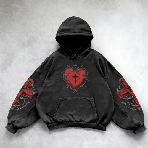 2024 Spring and Autumn Hot Sale Retro Skull Pattern 3D Print Hooded Sweatshirt for Men and Women Trendy Pullover Hoodie