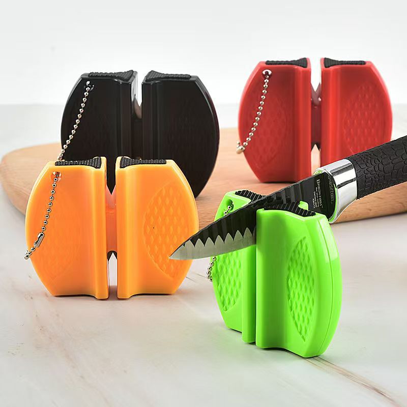 家庭用ミニナイフ研ぎ器キッチンバタフライハンドヘルド手動ナイフ研ぎ器多機能骨はさみ包丁クイック研ぎ|undefined
