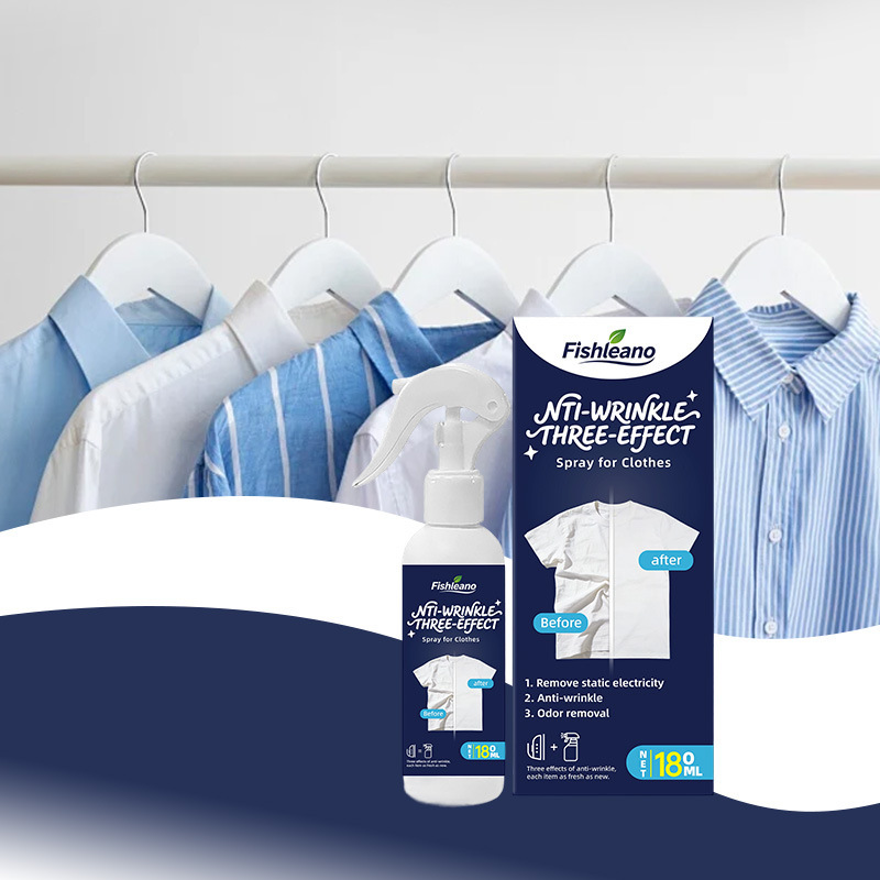 Fishleano Anti-Wrinkle Three-Action Spray for Clothes: Anti-Wrinkle, Deodorizing, Anti-Static Three-Action Clothing Care with Gentle Formula Fishleano Anti-Wrinkle Three-Action Spray for Clothes: Anti-Wrinkle, Deodorizing, Anti-Static Three-Action Clothing Care with Gentle Formula