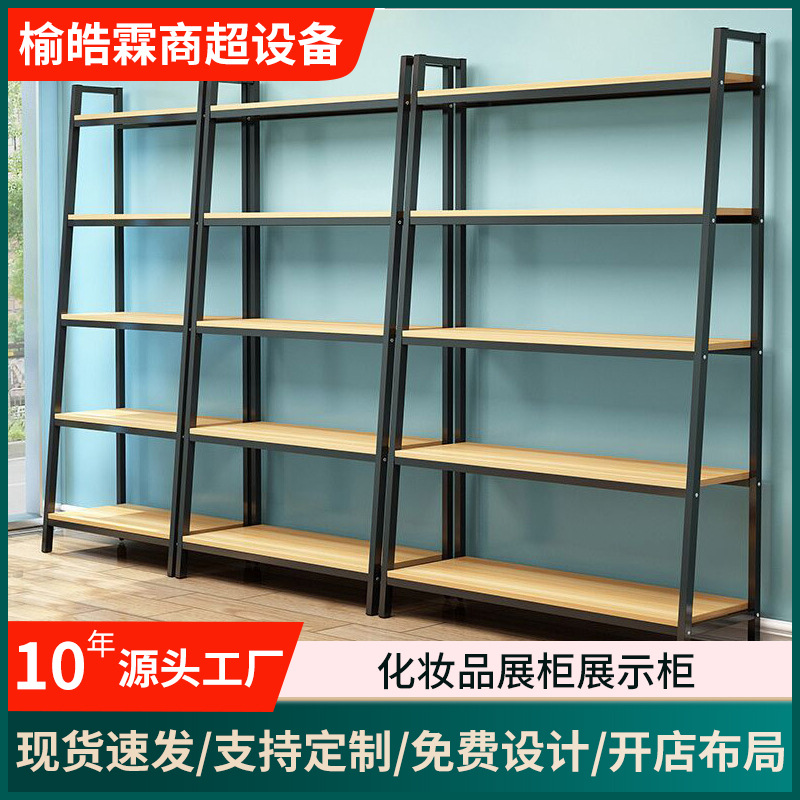 现货铁架展示柜 轻型货架置物架 商店书店木质架展示架书架批发