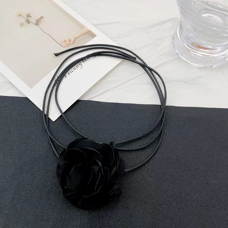 Französische Super Immortal Rose Halskette Perlenspitze Choker Lange Halskette Halsband Kette Antiallergie_voghion.com