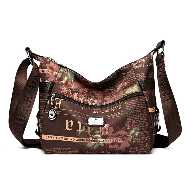 Bolsa de mujer 2023 nueva bolsa de mensajero de hombro de tela Oxford impermeable bolsa de Madre de mujer de mediana edad de gran capacidad multicompartimento