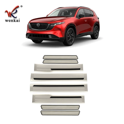 stainless steel protective pedals, Dekorativ pedal başlıqları - 26-models-of-cx-5-interior-and-exterior-door-sill-strips-8p-brushed-finish