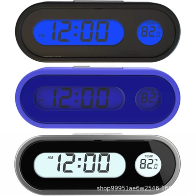 Avtomobil Rəqəmsal Saatı, İşıqlı LCD Yapışqan Termometr, Mini