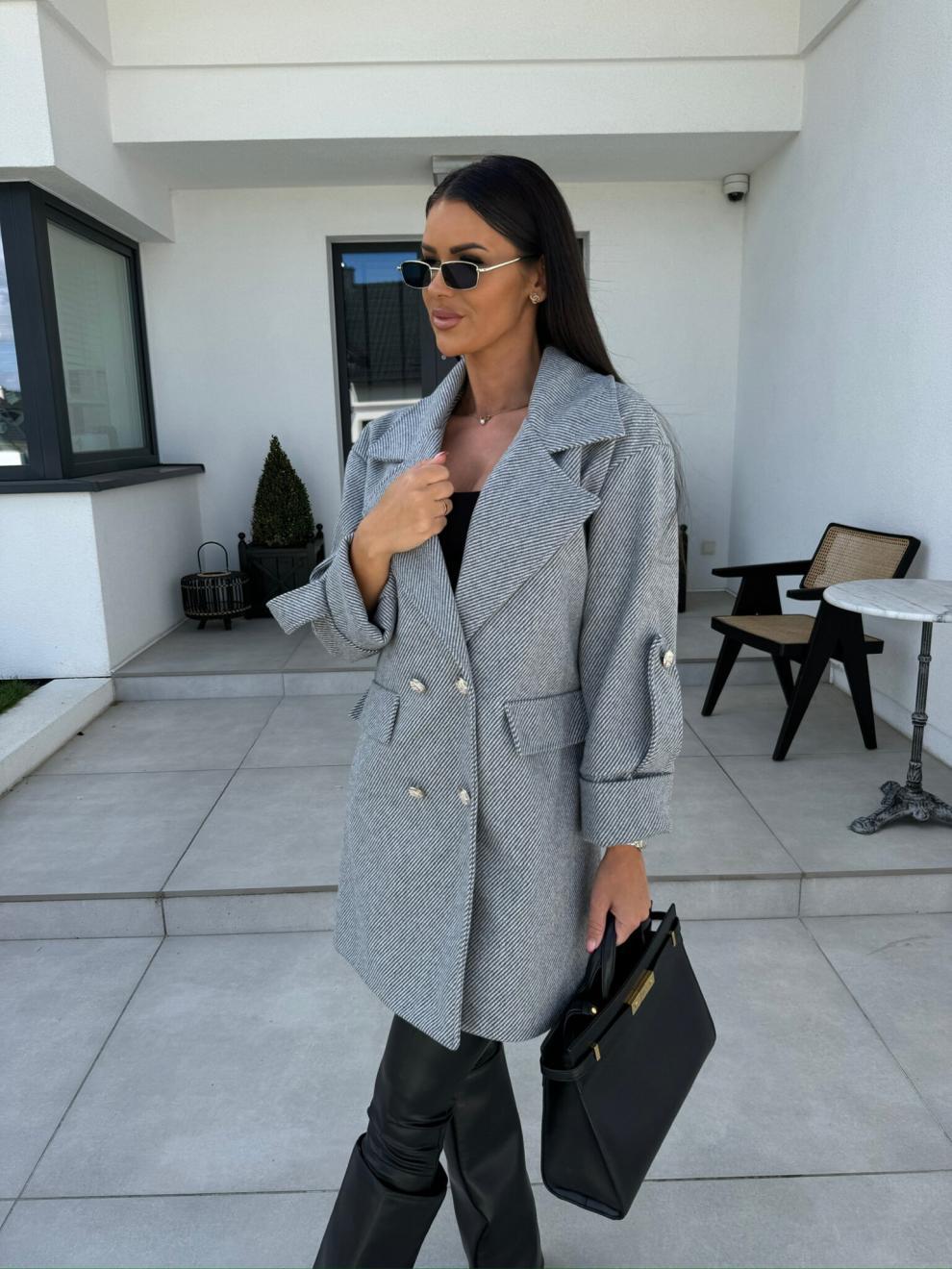 Women's Clothing New solid color H type suit collar woolen coat_voghion.com