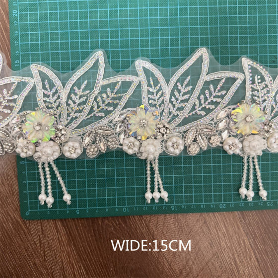 Hand-stitched three-dimensional lace multi-color accessories DIY wedding dress decorative tassel three-dimensional lace DIY