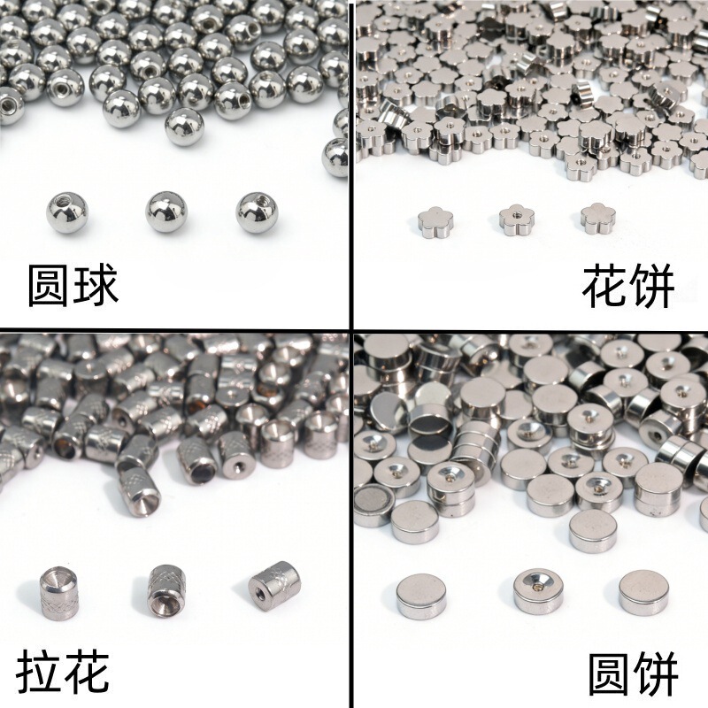 Stainless Steel Round Cake-Shaped Ear Plugs DIY Threaded Twistable Accessories Round Ball Flower Cake Ear Stud Accessories Direct from Manufacturer