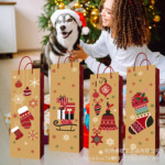 HJ007亚马逊 圣诞节 袜子礼包 树 装饰球 派对香槟红酒手提礼品盒