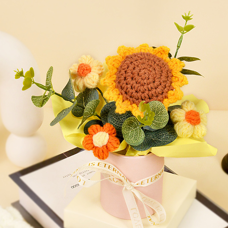 해바라기 꼬마 포옹 버킷 - 옐로우