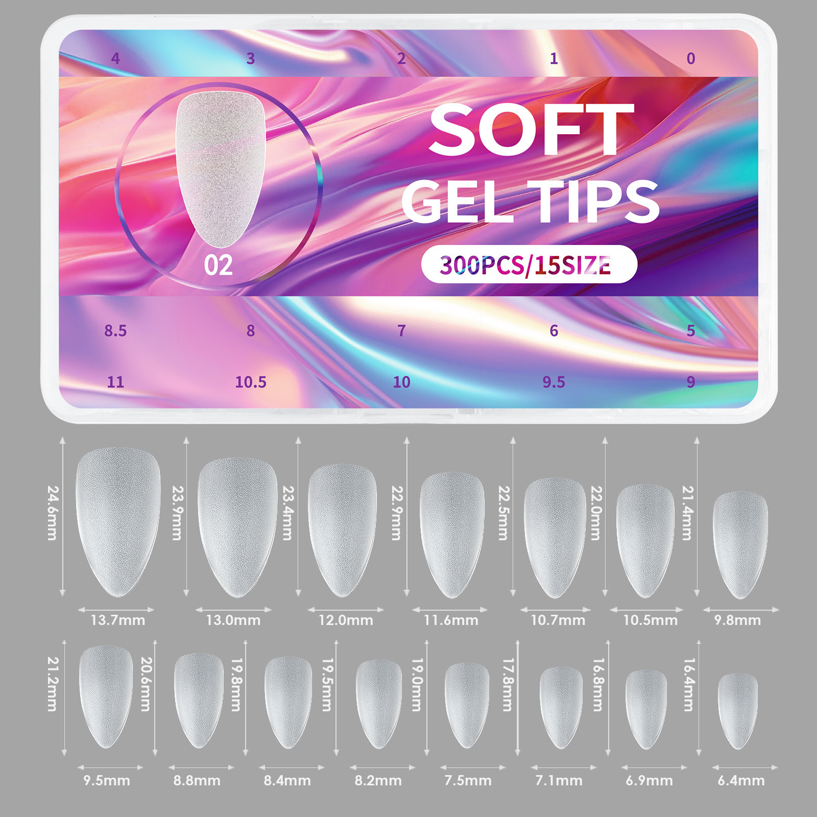OMgj0573-02 300pcs frosted traceless 15#SIZE nails 02