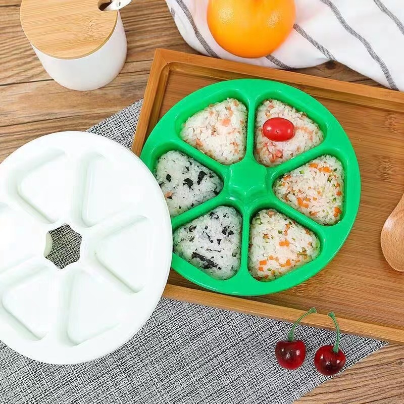 Japanese-Style Triangular Rice Ball Sushi Mold Six-In-One Lunch Box Seaweed Rice Making Tool Baby Food Supplement Mold