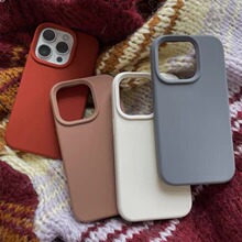 马卡龙液态纯色硅胶适用iPhone15手机壳女苹果14Pro防摔13/12软壳