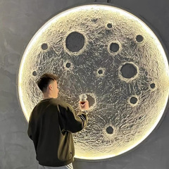 3D立体レリーフ屋外月壁灯雰囲気装飾酒場背景壁灯石膏月壁画灯